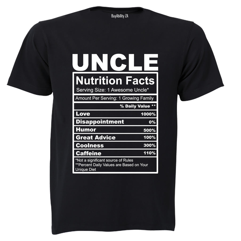 Uncle - Nutrition Facts - Adults - T-Shirt - BuyAbility South Africa