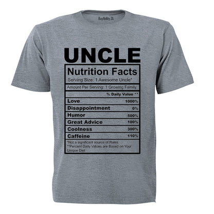 Uncle - Nutrition Facts - Adults - T-Shirt - BuyAbility South Africa
