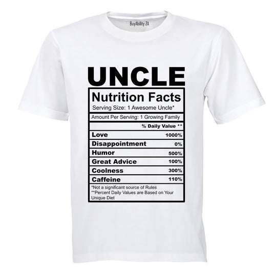 Uncle - Nutrition Facts - Adults - T-Shirt - BuyAbility South Africa