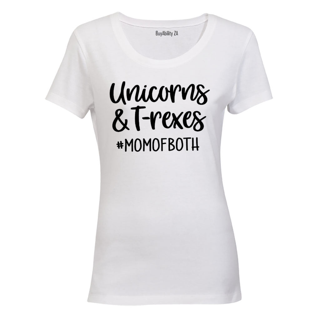 Unicorn & T-Rex Mom - Ladies - T-Shirt