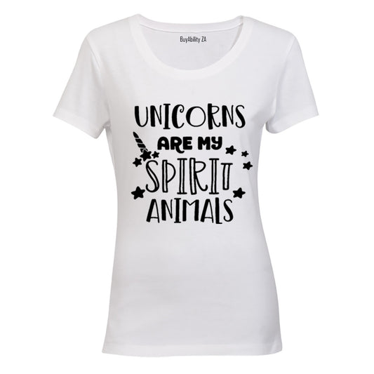 Unicorns Are My Spirit Animal - Ladies - T-Shirt