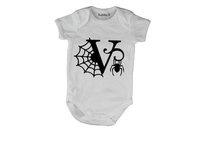 V - Halloween Spiderweb - Baby Grow