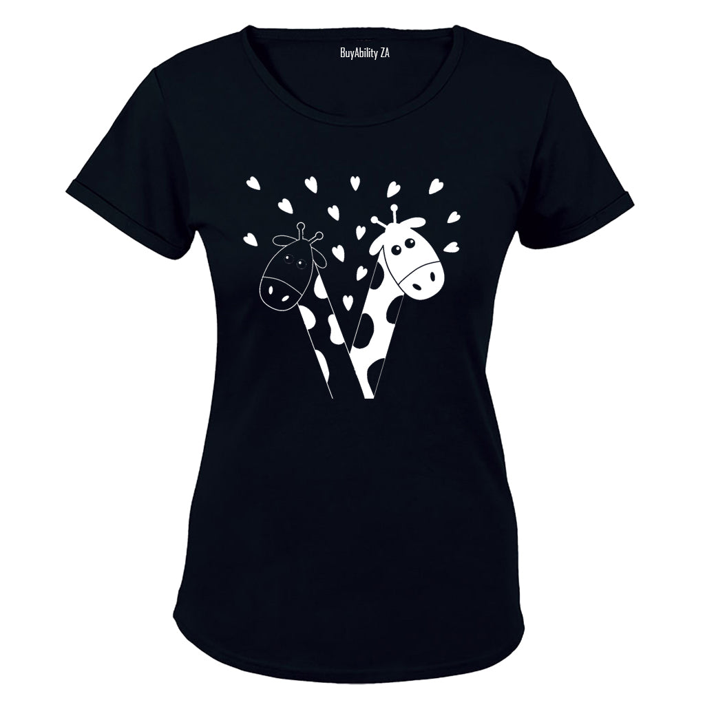 Valentine Giraffe - Ladies - T-Shirt