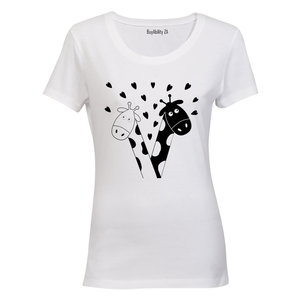 Valentine Giraffe - Ladies - T-Shirt