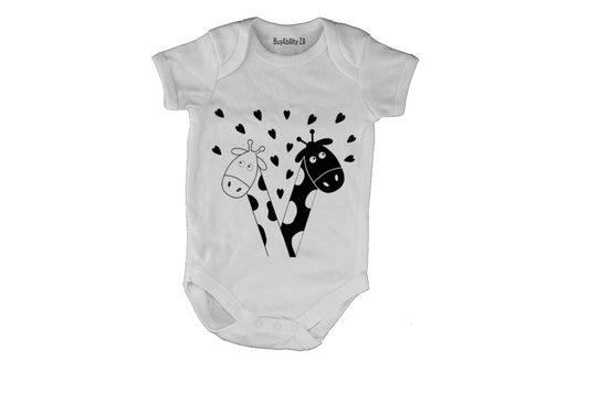 Valentine Giraffe - Baby Grow
