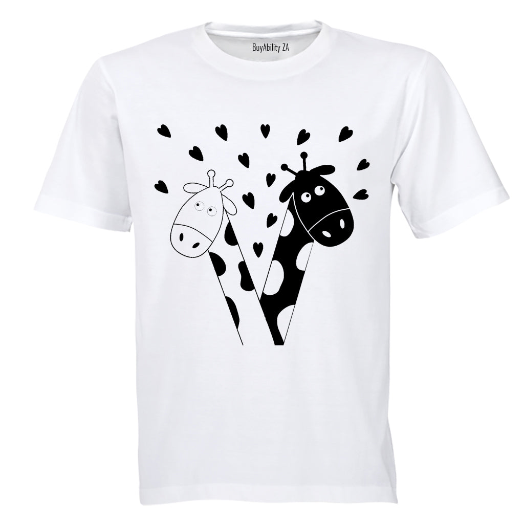 Valentine Giraffe - Kids T-Shirt