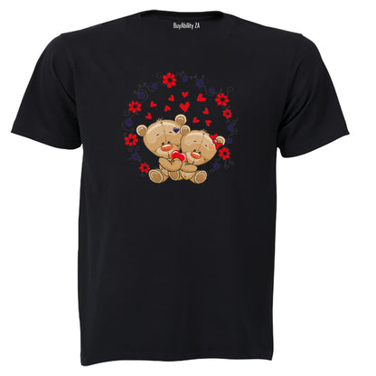 Valentine Teddies, Circular - Kids T-Shirt