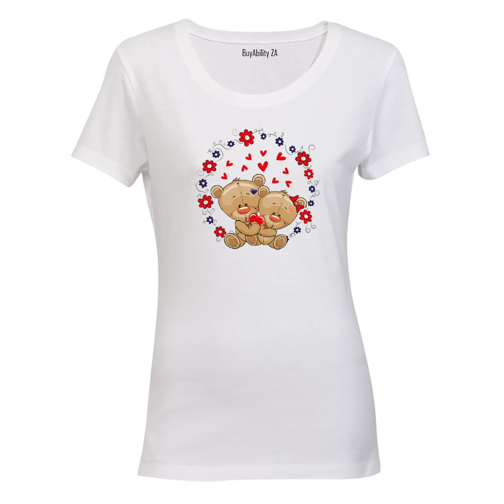 Valentine Teddies, Circular - Ladies - T-Shirt - BuyAbility