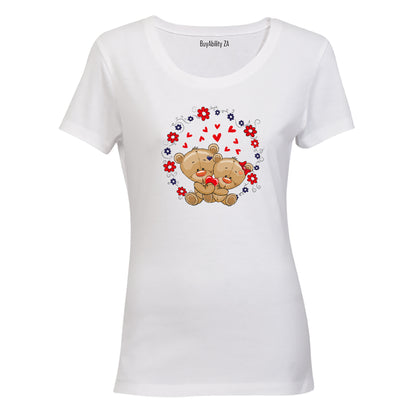 Valentine Teddies, Circular - Ladies - T-Shirt - BuyAbility