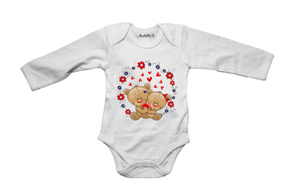 Valentine Teddies, Circular - Baby Grow