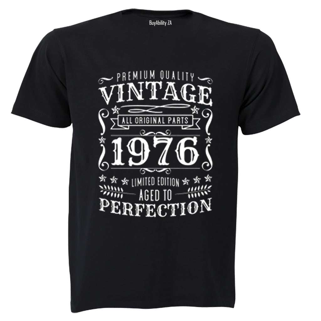 Vintage 1976 Aged To Perfection - Adults - T-Shirt - BuyAbility South Africa