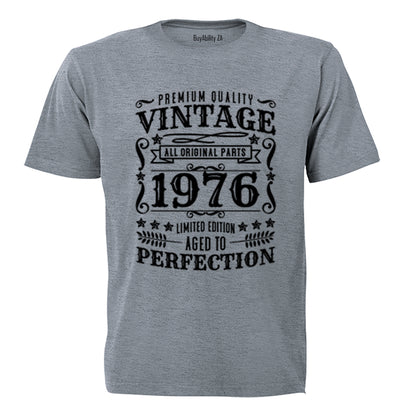 Vintage 1976 Aged To Perfection - Adults - T-Shirt - BuyAbility South Africa