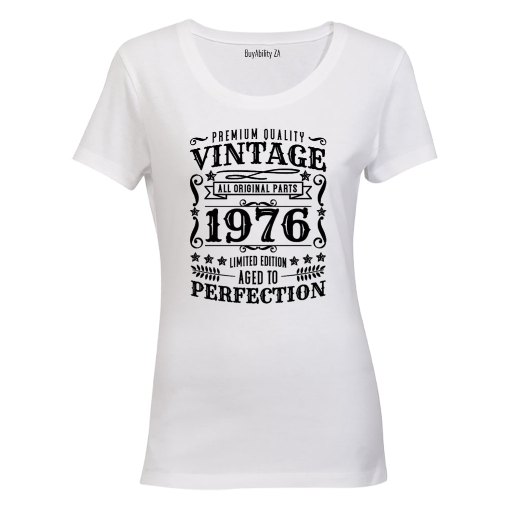 Vintage 1976 Aged To Perfection - Ladies - T-Shirt - BuyAbility South Africa