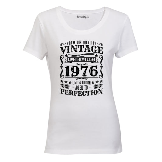 Vintage 1976 Aged To Perfection - Ladies - T-Shirt - BuyAbility South Africa