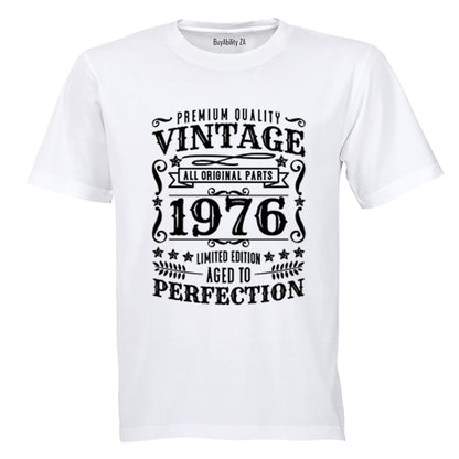 Vintage 1976 Aged To Perfection - Adults - T-Shirt - BuyAbility South Africa