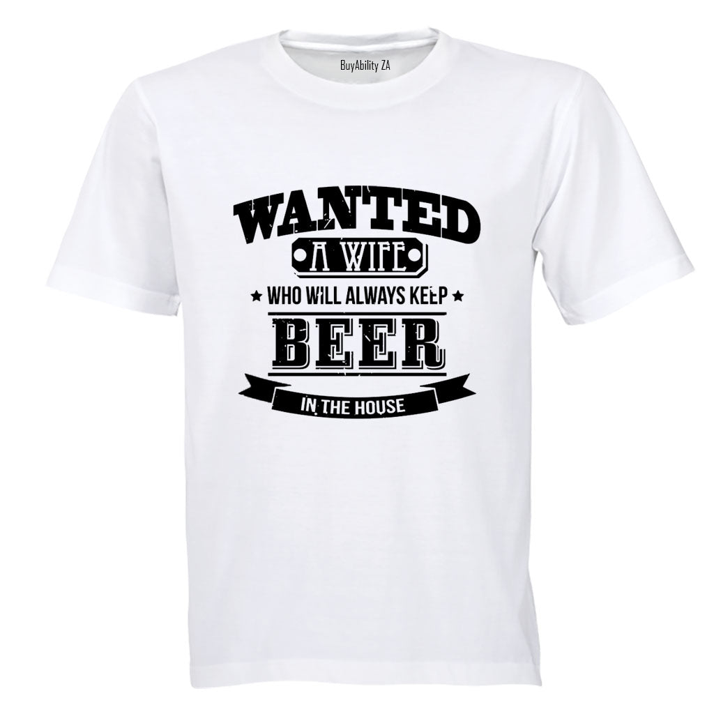 Wanted - A Wife - Adults - T-Shirt - BuyAbility South Africa