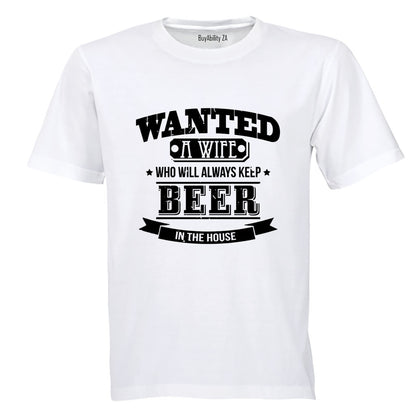 Wanted - A Wife - Adults - T-Shirt - BuyAbility South Africa