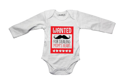 Wanted for Stealing Mom's Heart - Valentine - Baby Grow