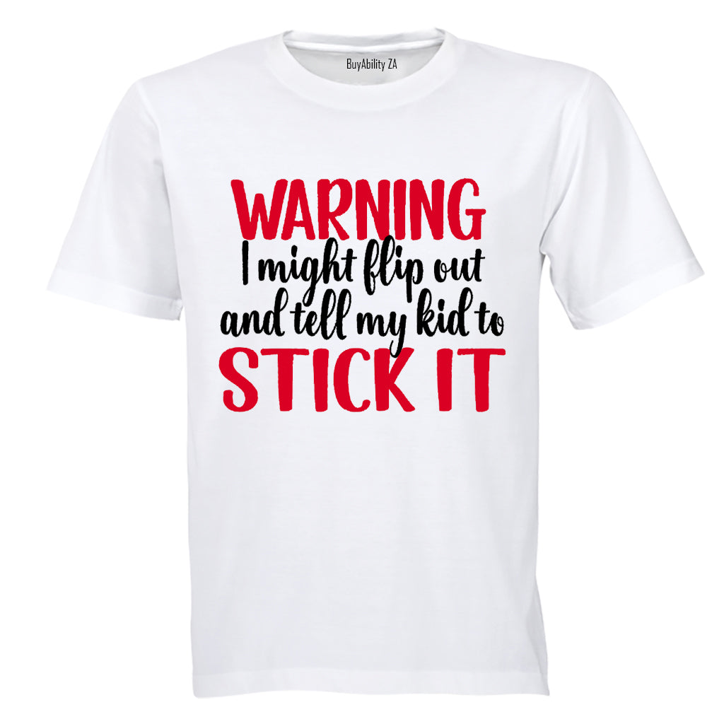 Warning, I Might Flip Out - Adults - T-Shirt