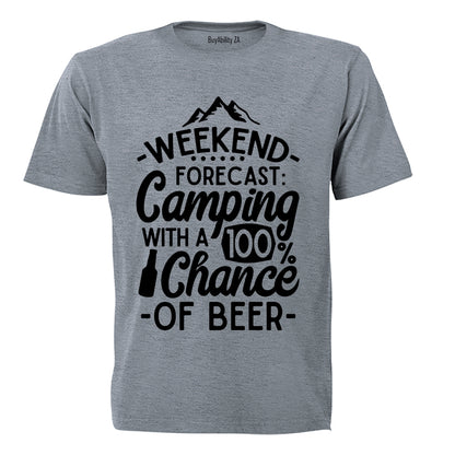 Weekend Forecast - Camping & Beer - Adults - T-Shirt