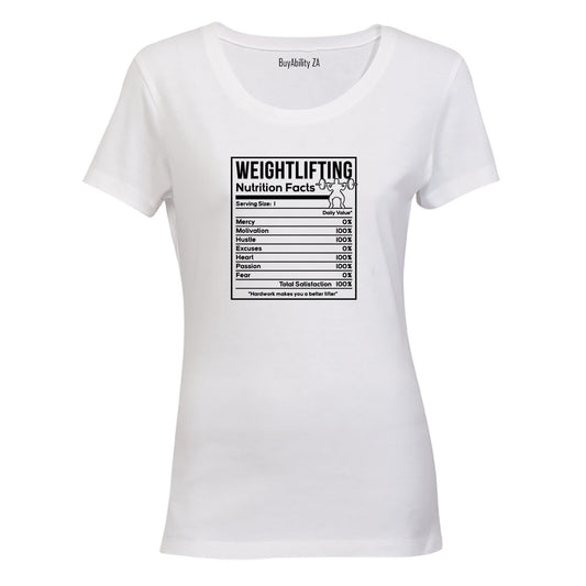 Weightlifting Nutrition Facts - Ladies - T-Shirt - BuyAbility South Africa