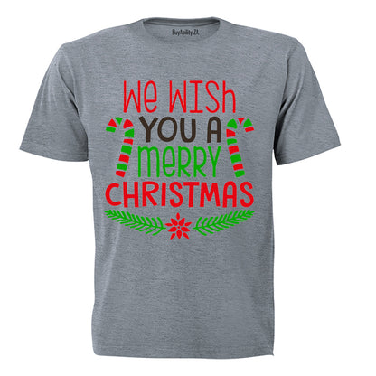 We Wish You a Merry Christmas - Colourful - Adults - T-Shirt - BuyAbility