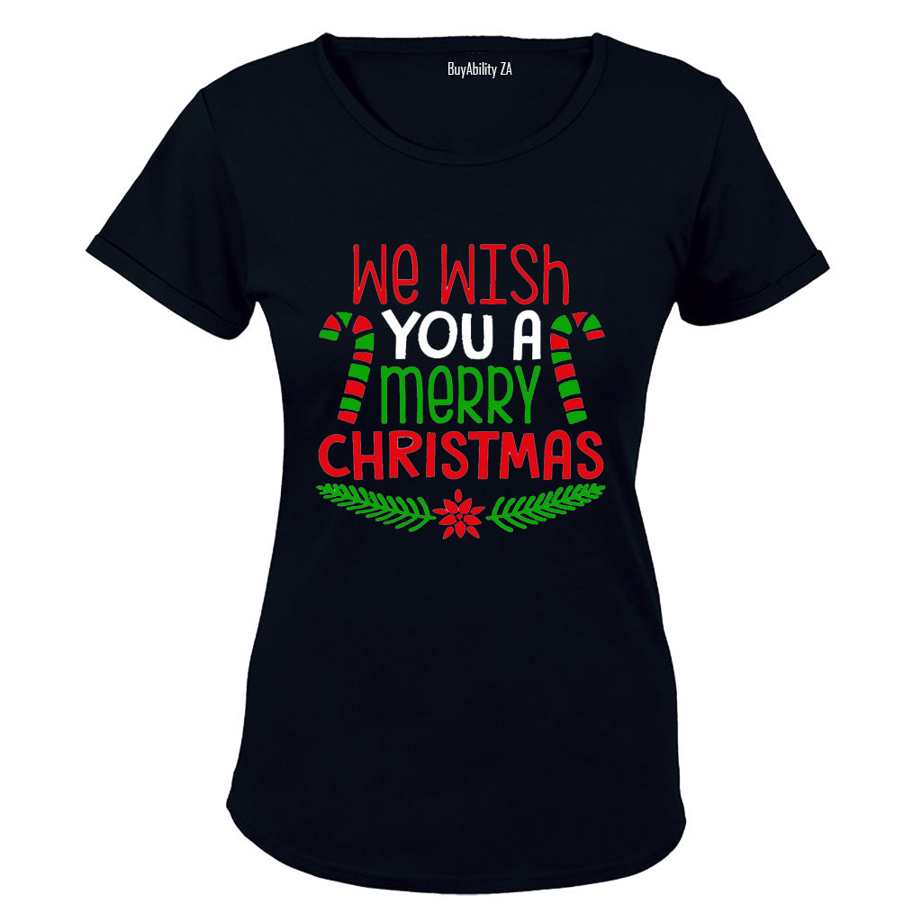 We Wish You a Merry Christmas - Colourful - Ladies - T-Shirt