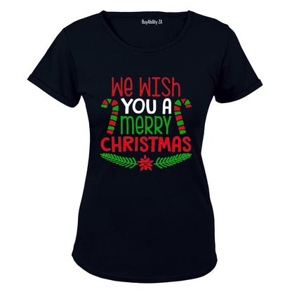 We Wish You a Merry Christmas - Colourful - Ladies - T-Shirt