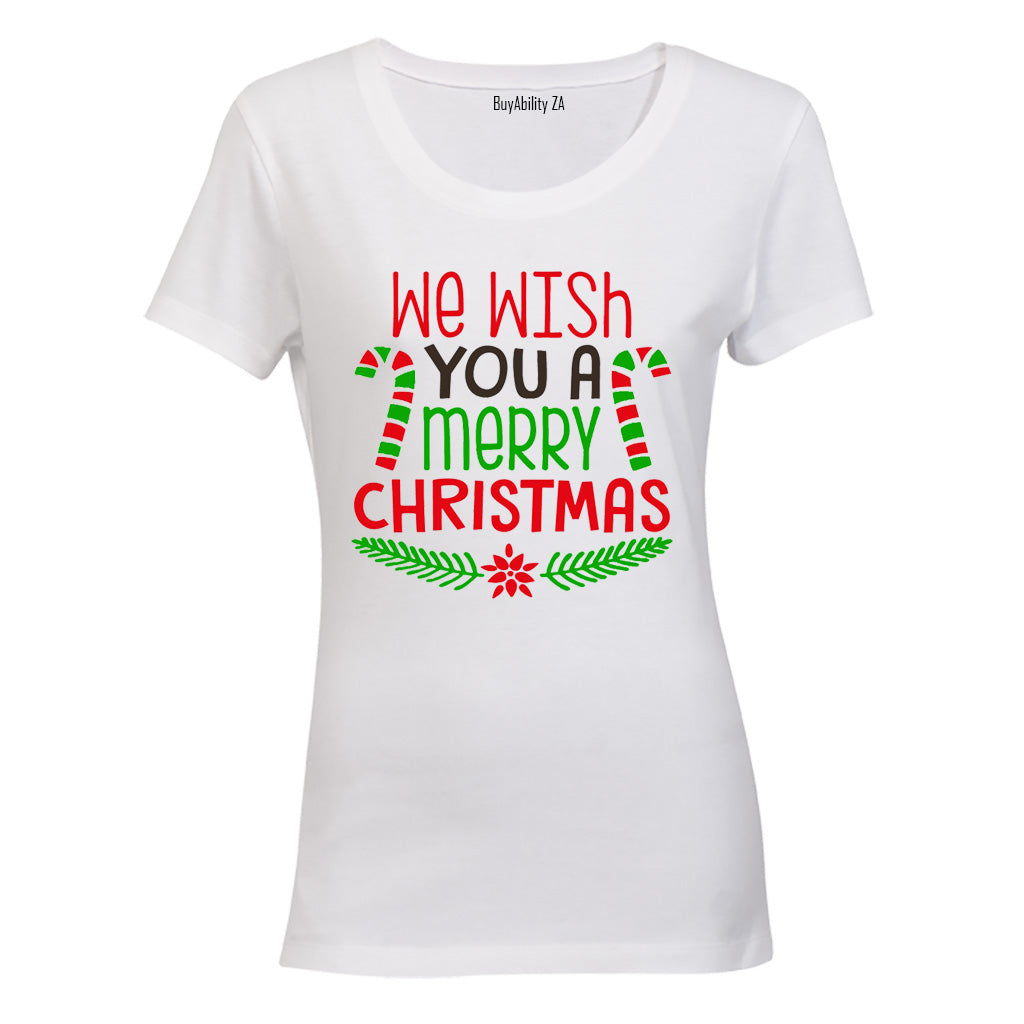 We Wish You a Merry Christmas - Colourful - Ladies - T-Shirt