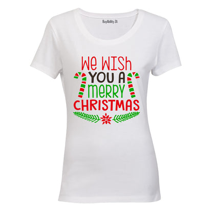 We Wish You a Merry Christmas - Colourful - Ladies - T-Shirt