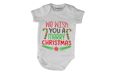 We Wish You a Merry Christmas - Colourful - Baby Grow