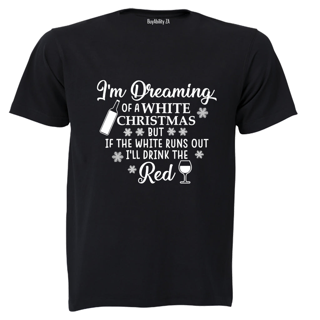 White Christmas - Wine - Adults - T-Shirt