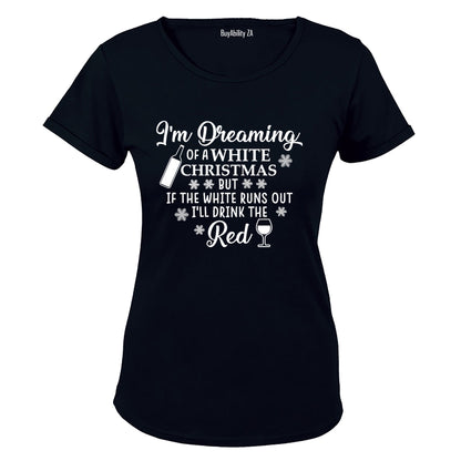 White Christmas - Wine - Ladies - T-Shirt
