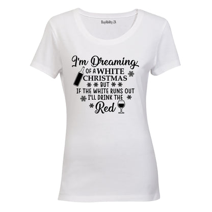 White Christmas - Wine - Ladies - T-Shirt