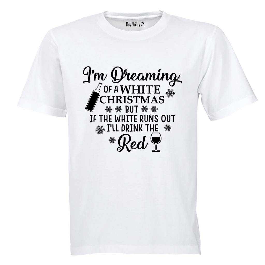 White Christmas - Wine - Adults - T-Shirt