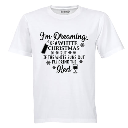 White Christmas - Wine - Adults - T-Shirt