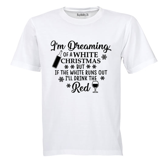 White Christmas - Wine - Adults - T-Shirt