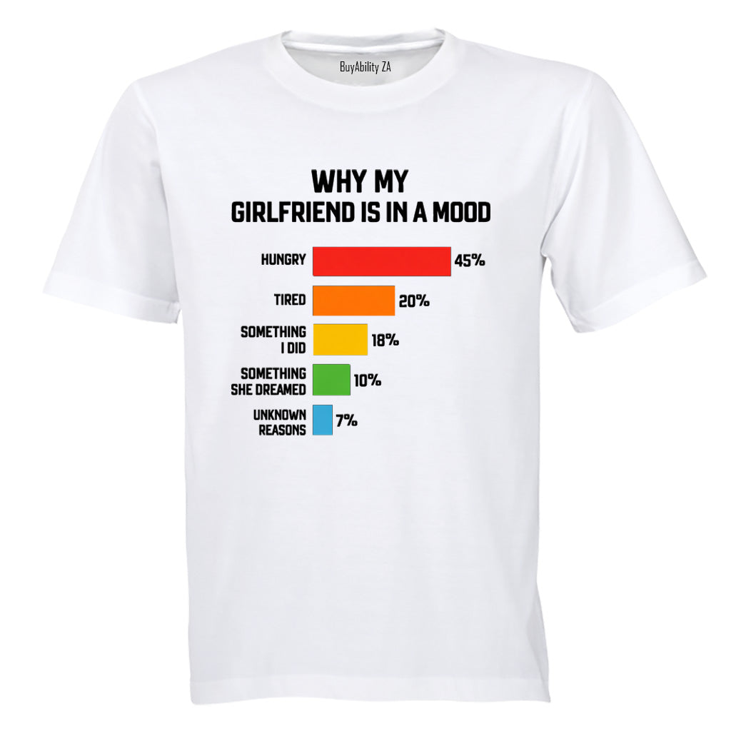 Why My Girlfriend is in a Mood - Adults - T-Shirt - BuyAbility South Africa