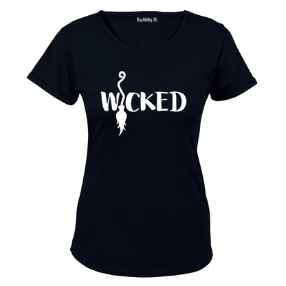 Wicked - Broom - Halloween - Ladies - T-Shirt