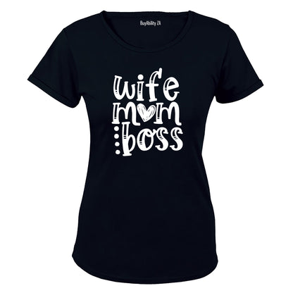 Wife. Mom. Boss. - Bold - Ladies - T-Shirt - BuyAbility South Africa