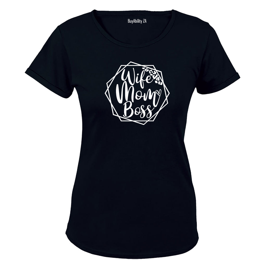 Wife. Mom. Boss. - Shape - Ladies - T-Shirt - BuyAbility South Africa