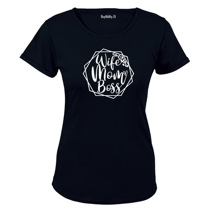 Wife. Mom. Boss. - Shape - Ladies - T-Shirt - BuyAbility South Africa