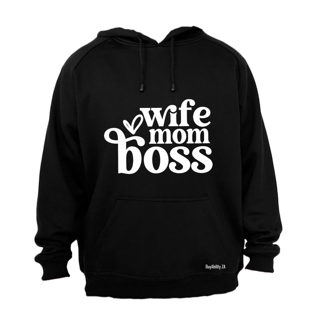 Wife Mom Boss Heart - Hoodie - BuyAbility South Africa