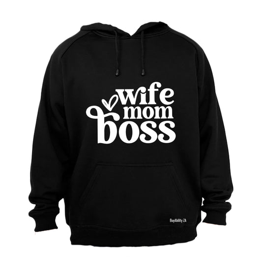 Wife Mom Boss Heart - Hoodie - BuyAbility South Africa