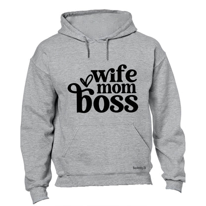 Wife Mom Boss Heart - Hoodie - BuyAbility South Africa
