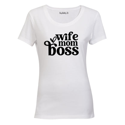 Wife Mom Boss Heart - Ladies - T-Shirt - BuyAbility South Africa