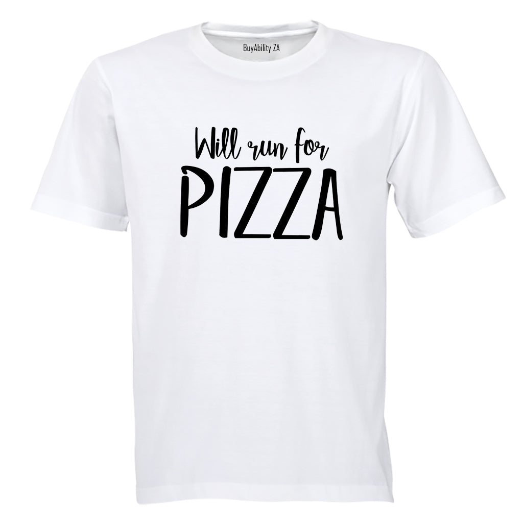 Will Run for Pizza - Adults - T-Shirt - BuyAbility South Africa