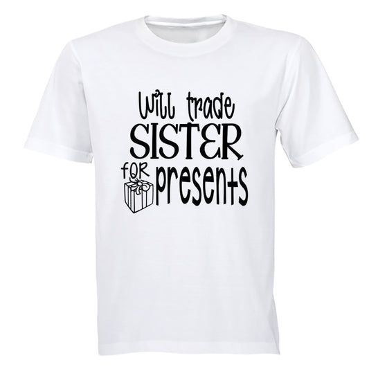 Will Trade Sister For Presents - Christmas - Kids T-Shirt - BuyAbility South Africa