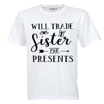Will Trade Sister for Presents - Christmas Arrow - Kids T-Shirt