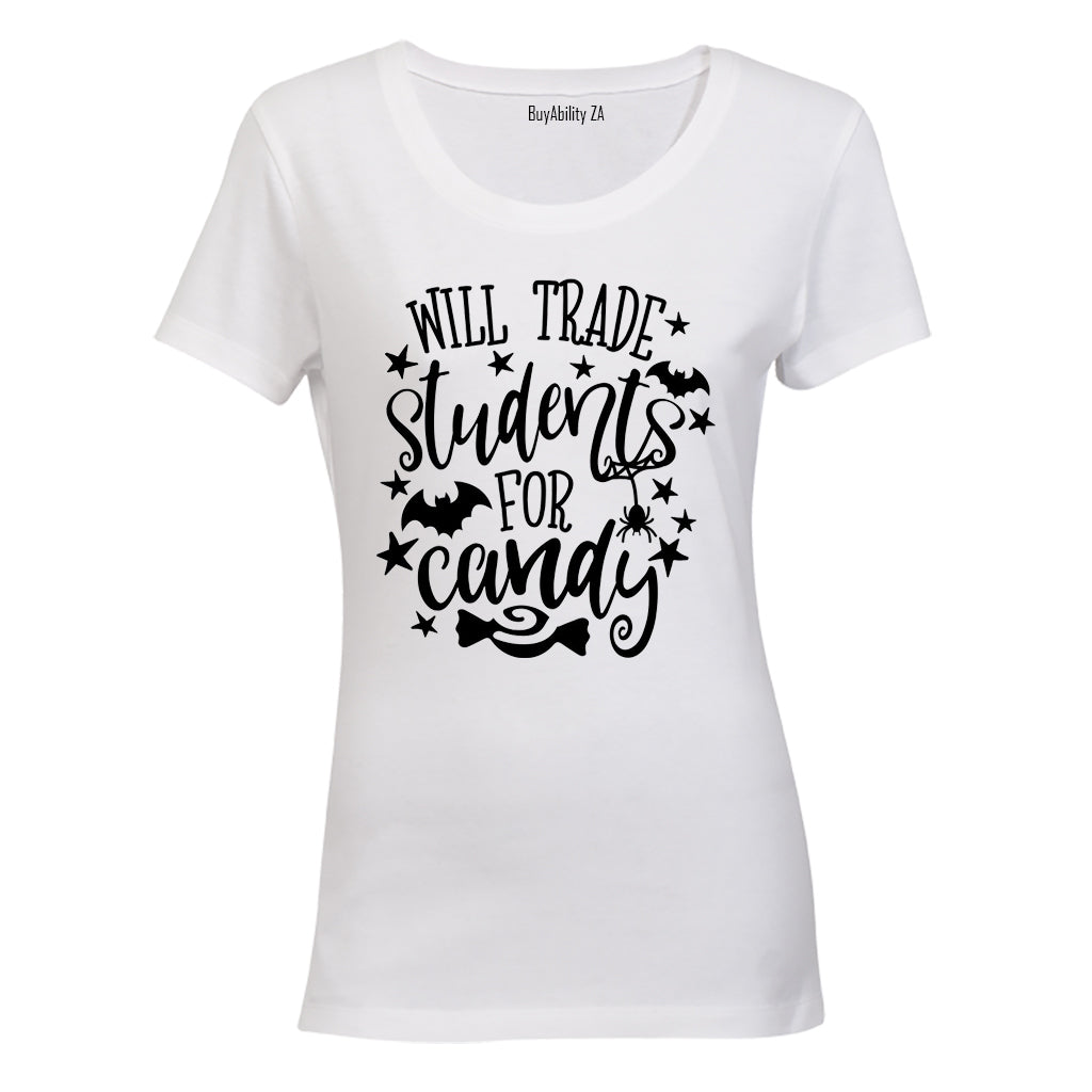 Trade Students for Candy - Halloween - Ladies - T-Shirt